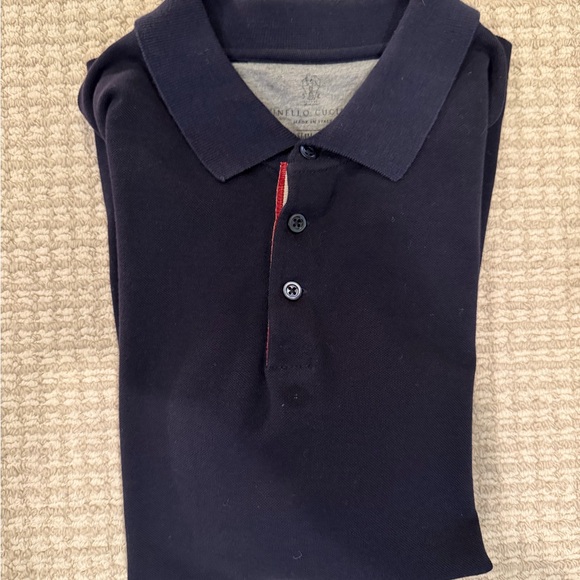 Brunello Cucinelli Dark Blue Polo Shirt